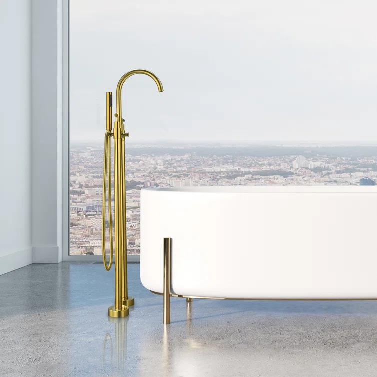 Gnosall 2 Handle Floor Roman Tub Faucet with Diverter