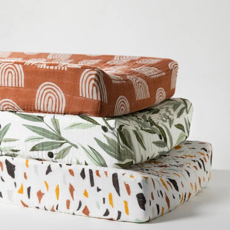 babyletto Terrazzo Quilted Muslin Changing Pad Cover