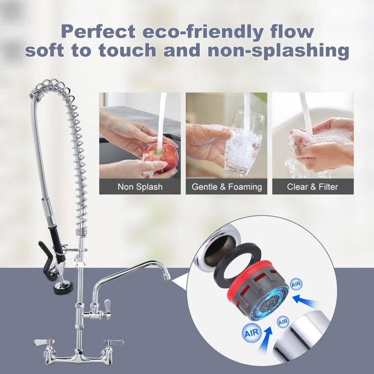 iVIGA Commercial Kitchen Faucet with Pre-Rinse Sprayer 36 Inch 2314300C-36-WF