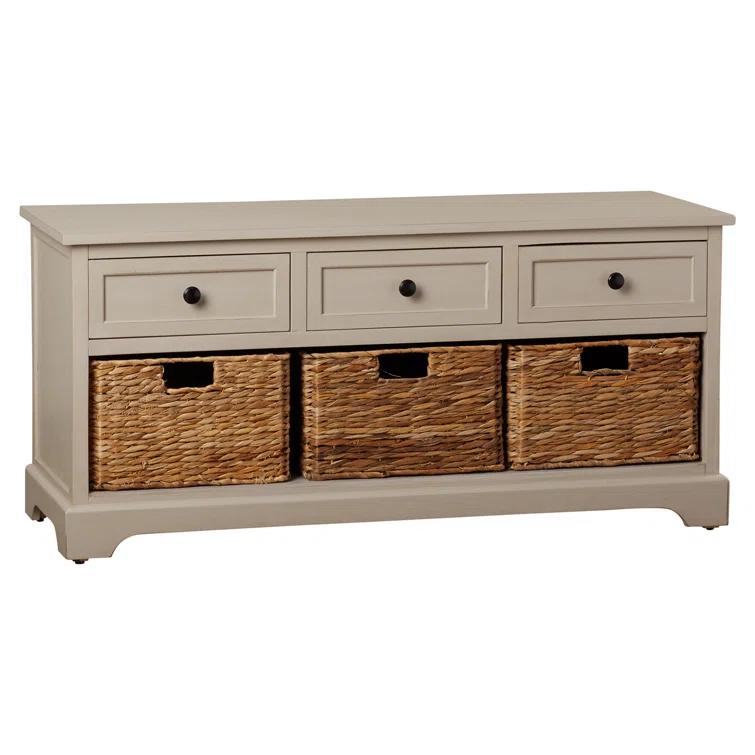Adayla Solid Wood Drawers Storage Bench