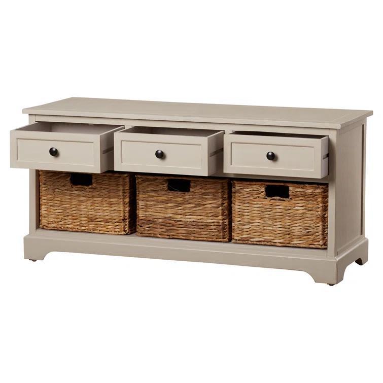 Adayla Solid Wood Drawers Storage Bench