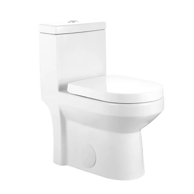 DeerValley Liberty Compact Toilets One-Piece Toilet With High-Efficiency Flush Round Toilet for Space-Saving Floor Mounted (Seat Included)
