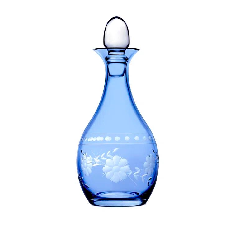 Godinger Silver Art Co Celosia Baby Blue Decanter 48 oz