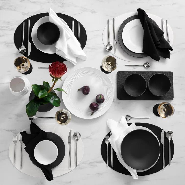 Villeroy & Boch Manufacture Rock Oval Faux Leather Reversible Placemat (Set of 4)