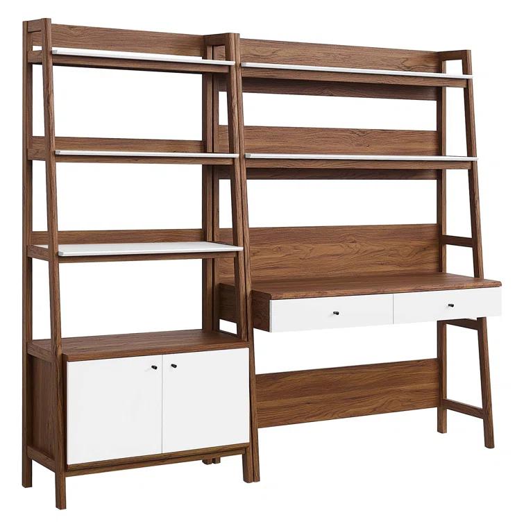 Modway Modway Bixby 2-Piece Wood Office Desk and Bookshelf