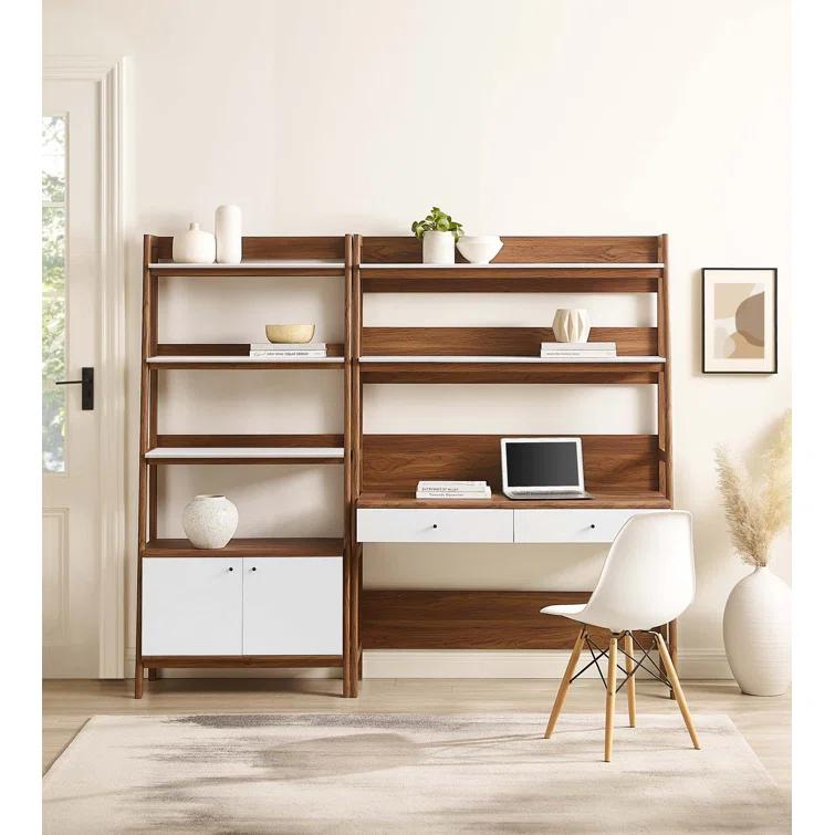 Modway Modway Bixby 2-Piece Wood Office Desk and Bookshelf