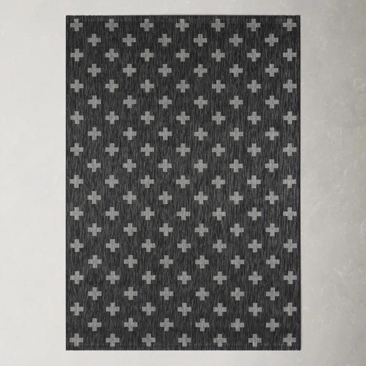Umbria Black Indoor/Outdoor Rug