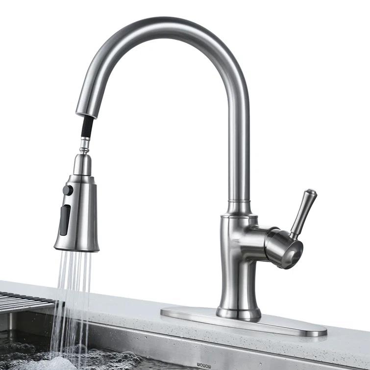 Kitchen Faucets Head Replacement,3 Modes Kitchen Sink Faucet Replacement Parts, Pull Out Spray Head Replacement For G1/2 Connector
