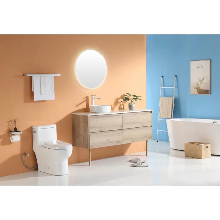 1.28 GPF Single-Flush（Left）/Dual Flush(Top) Elongated Comfort Height Floor Mounted One-Piece Toilet (Soft Closing Included)