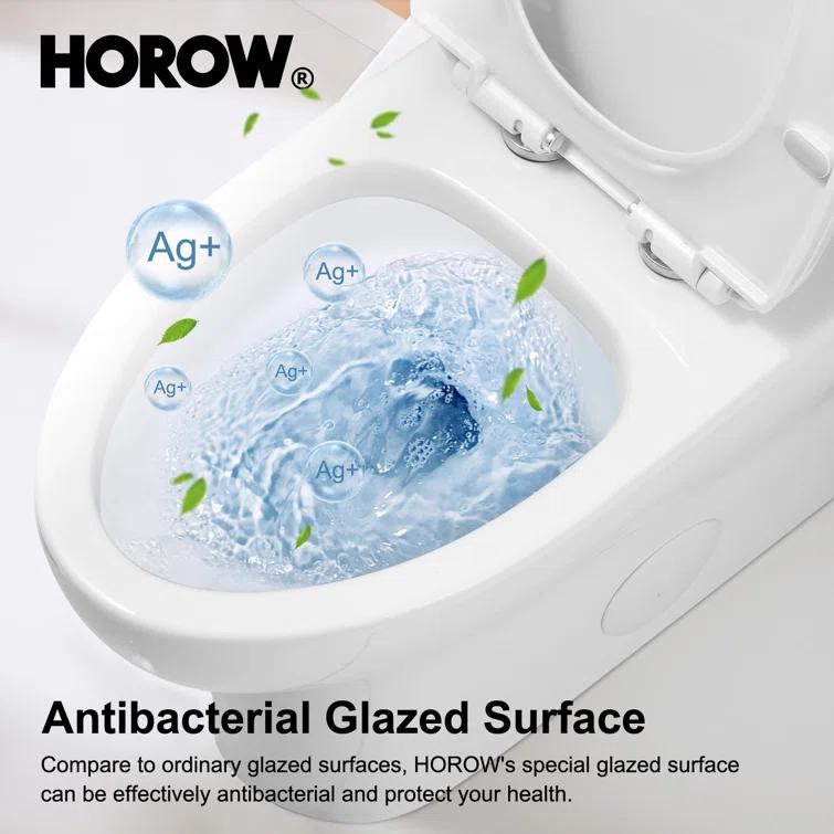 1.28 GPF Single-Flush（Left）/Dual Flush(Top) Elongated Comfort Height Floor Mounted One-Piece Toilet (Soft Closing Included)