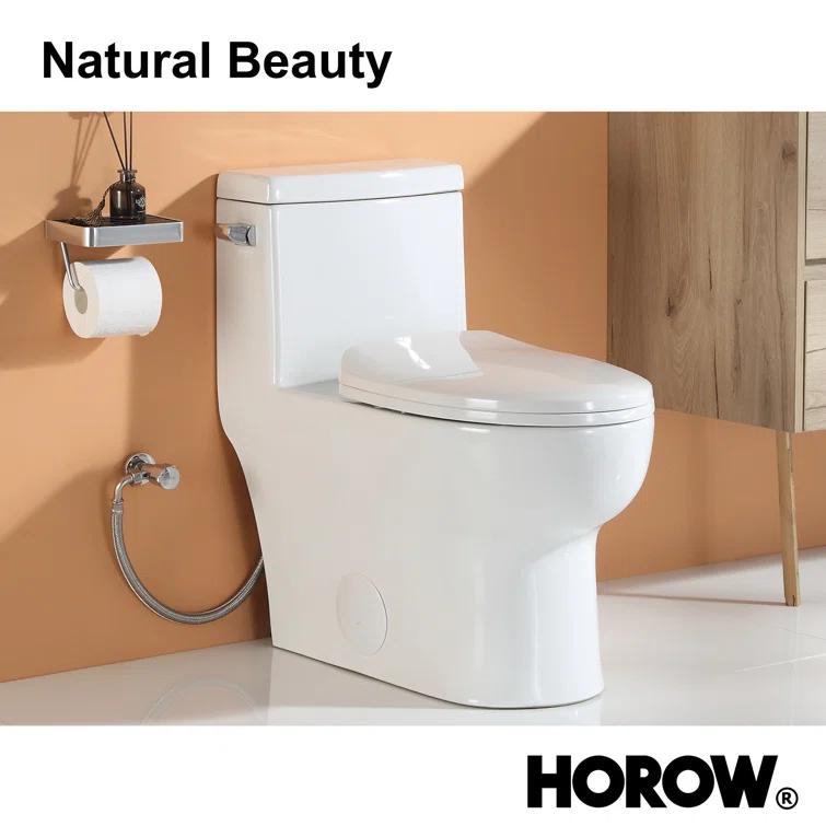 1.28 GPF Single-Flush（Left）/Dual Flush(Top) Elongated Comfort Height Floor Mounted One-Piece Toilet (Soft Closing Included)