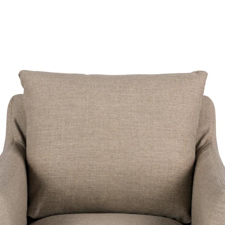 Alcala Taupe Glove Leather Swivel Accent Chair