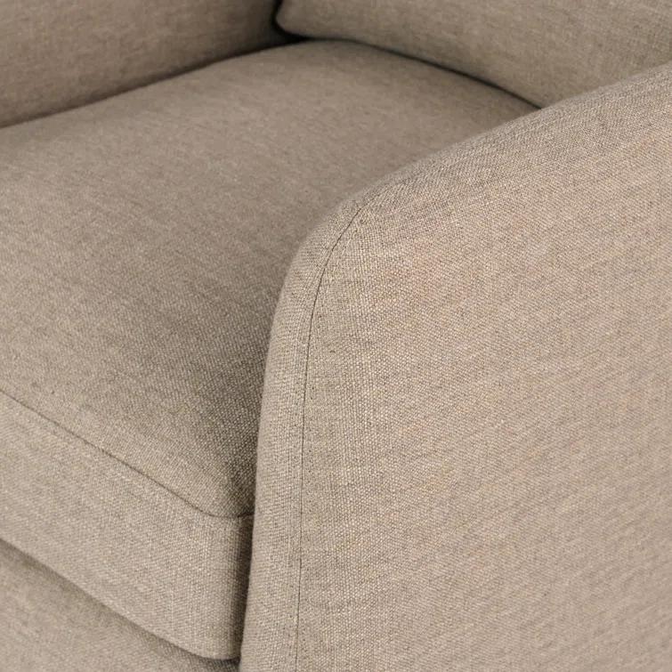 Alcala Taupe Glove Leather Swivel Accent Chair