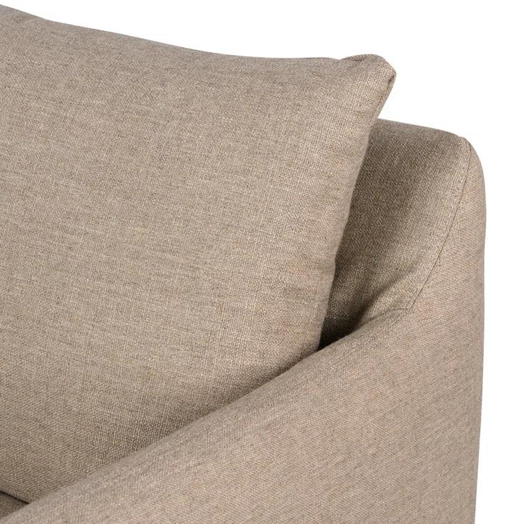 Alcala Taupe Glove Leather Swivel Accent Chair