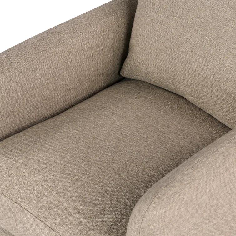 Alcala Taupe Glove Leather Swivel Accent Chair
