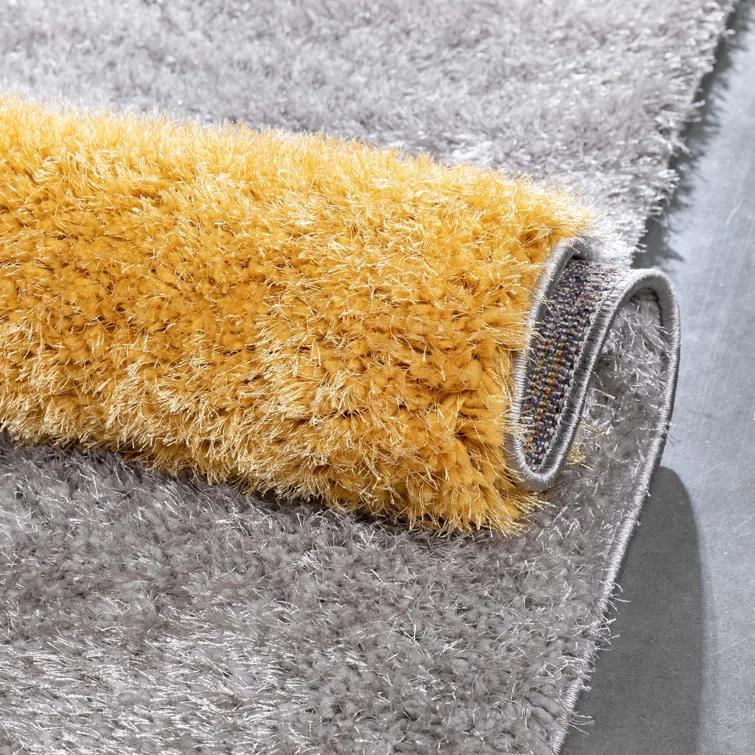 Cobina Escondido Yellow Modern Geometric 3D Textured Shag Rug