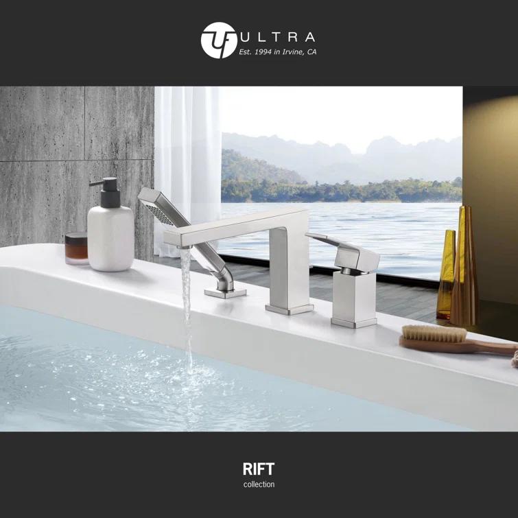 Ultra Faucets Rift 1 Handle Bathroom Roman Tub Faucet UF65843