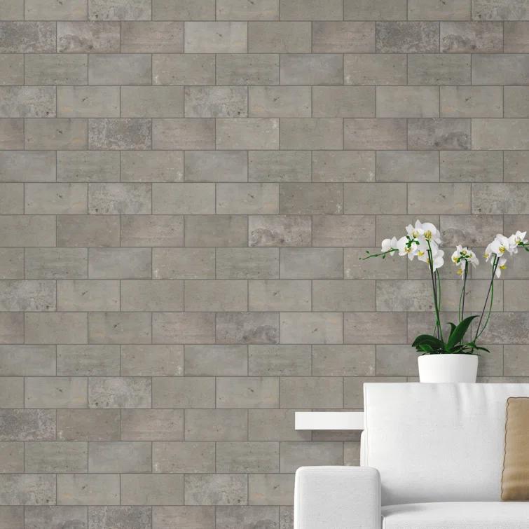 Ackland Capella Brick Look 5" x 10" Matte Porcelain Floor and Wall Tile
