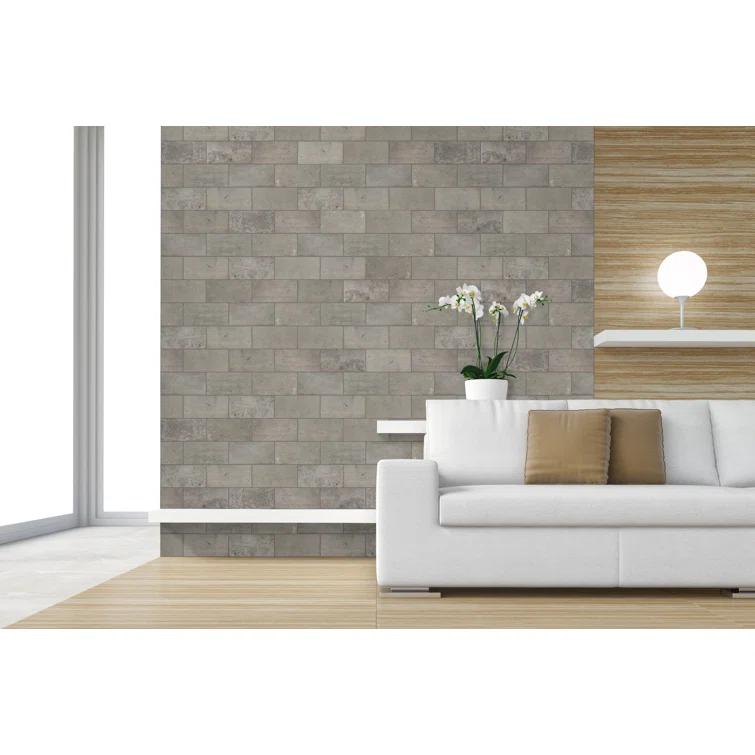Ackland Capella Brick Look 5" x 10" Matte Porcelain Floor and Wall Tile