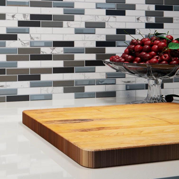 Andova Mergo 1" x 3" Beveled Marble Brick Joint Mosaic Kitchen Backsplash, Bathroom, Shower, Pool, Wall and Floor Tile