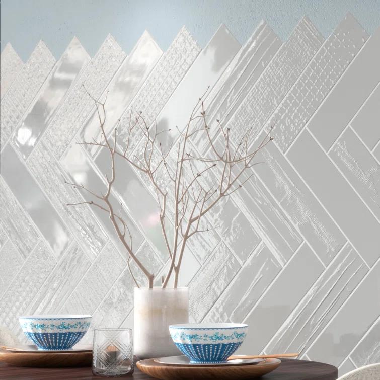 Andova Perfecto-Marvelli 4-in. x 16-in. Subway Textured Glossy Ceramic Wall Tile