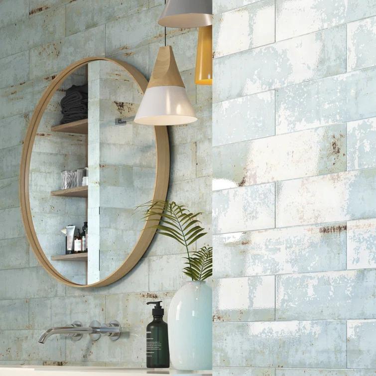 Serenite 4-in. x 16-in. Subway Vintage Look Glazed Porcelain Vintage Wall Tile