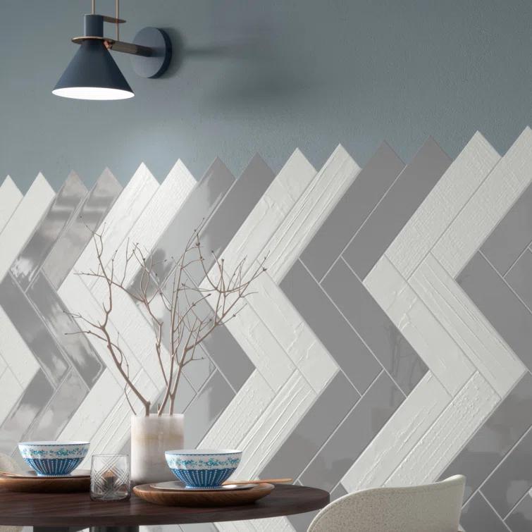 Andova Perfecto-Marvelli 4-in. x 16-in. Subway Textured Glossy Ceramic Wall Tile