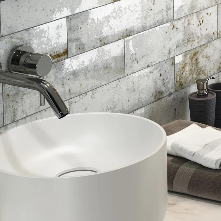 Andova Serenite 4-in. x 16-in. Subway Vintage Look Glazed Porcelain Vintage Wall Tile