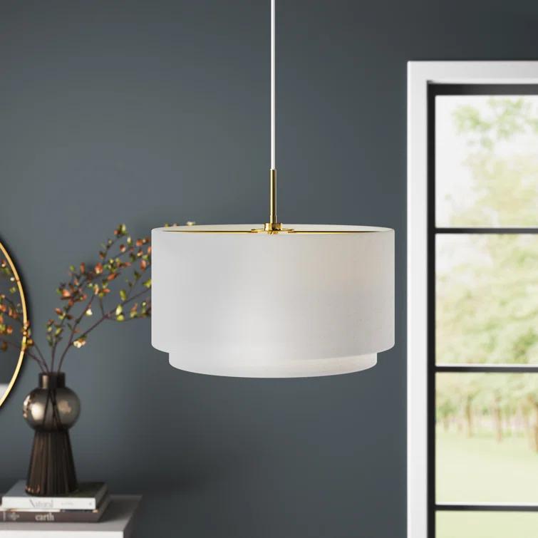 Finley Linen Drum Pendant