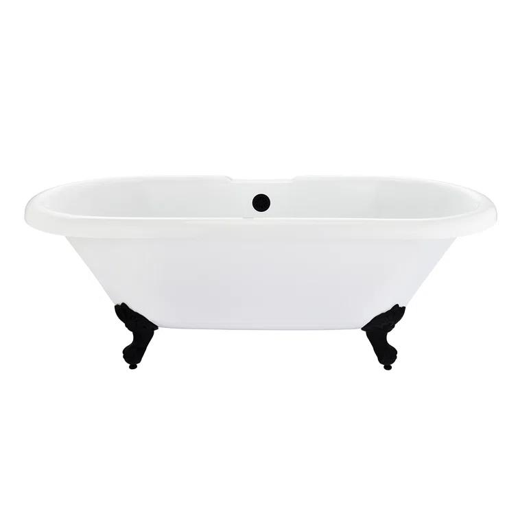Altair 52167-BAT-GR-BB Kerta 66.9'' x 29.1'' Freestanding Soaking Acrylic Bathtub