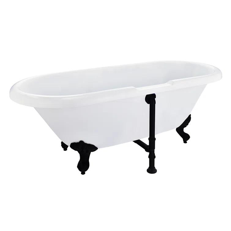 Altair 52167-BAT-GR-BB Kerta 66.9'' x 29.1'' Freestanding Soaking Acrylic Bathtub