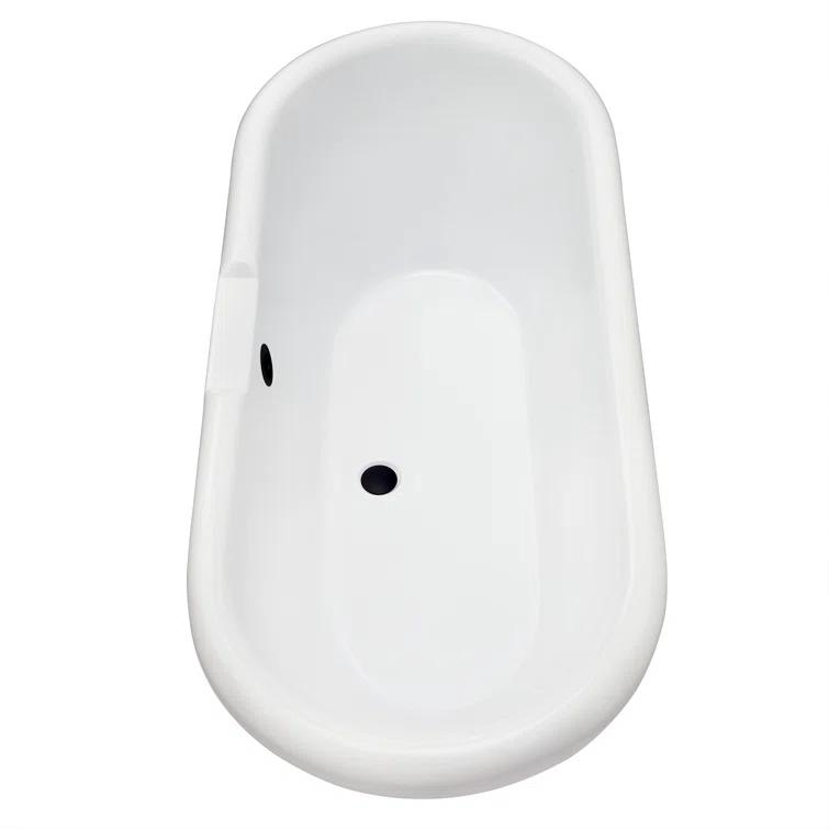 Altair 52167-BAT-GR-BB Kerta 66.9'' x 29.1'' Freestanding Soaking Acrylic Bathtub