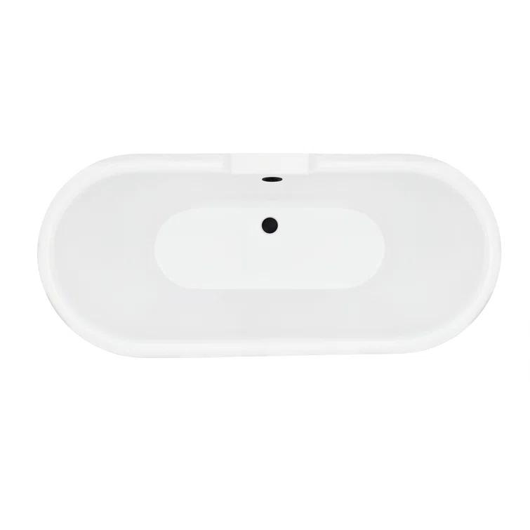Altair 52167-BAT-GR-BB Kerta 66.9'' x 29.1'' Freestanding Soaking Acrylic Bathtub