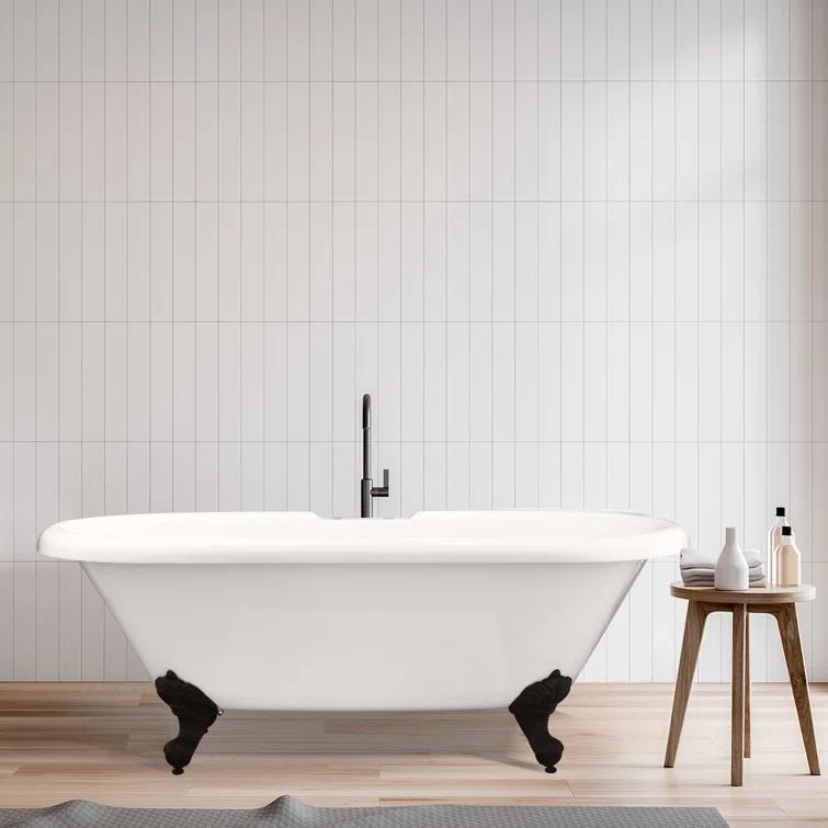 Altair 52167-BAT-GR-BB Kerta 66.9'' x 29.1'' Freestanding Soaking Acrylic Bathtub