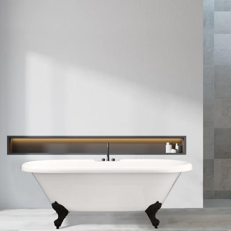 Altair 52167-BAT-GR-BB Kerta 66.9'' x 29.1'' Freestanding Soaking Acrylic Bathtub