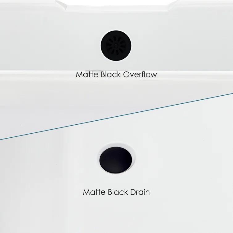 Altair 52167-BAT-GR-BB Kerta 66.9'' x 29.1'' Freestanding Soaking Acrylic Bathtub