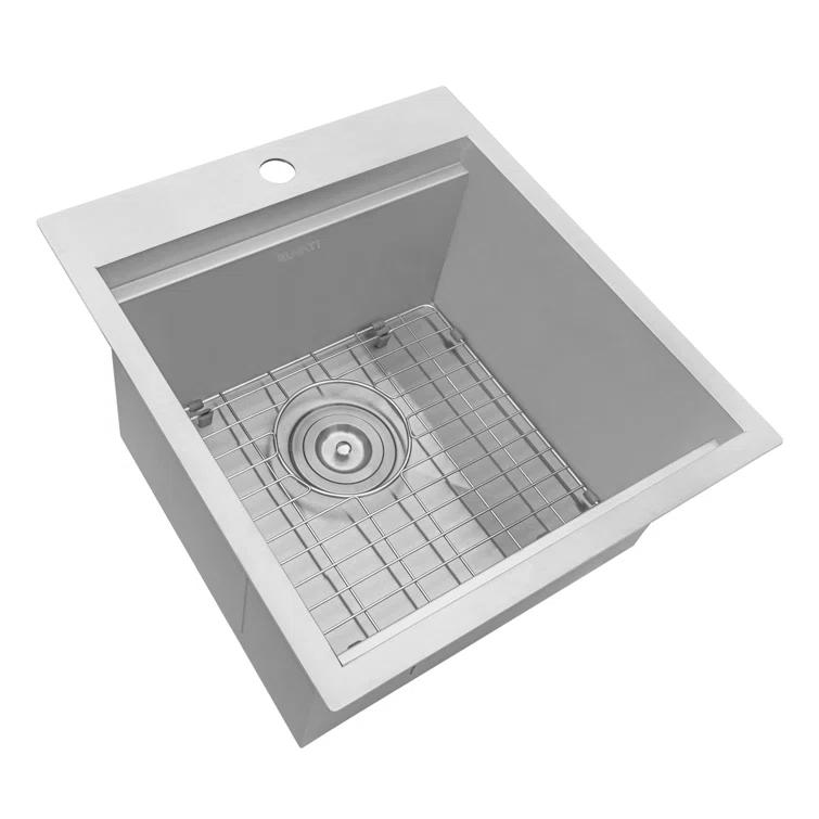 Ruvati Workstation Drop-in Topmount Bar Prep RV Sink 16 Gauge Stainless Steel