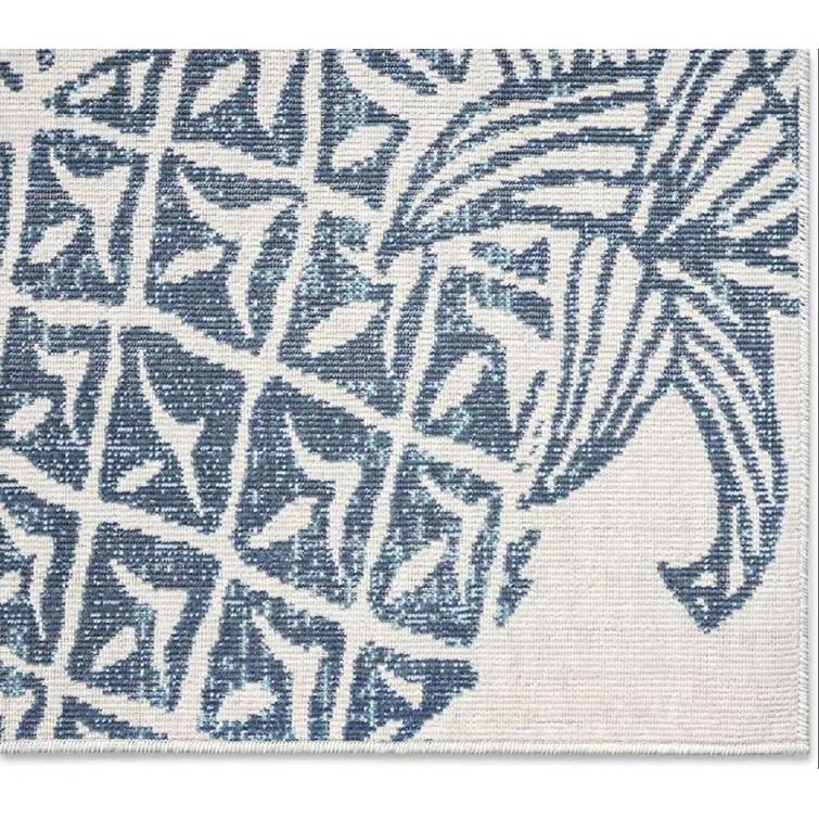 Tommy Bahama Malibu Pineapple Coastal Indoor/Outdoor Area Rug, Navy/Ivory