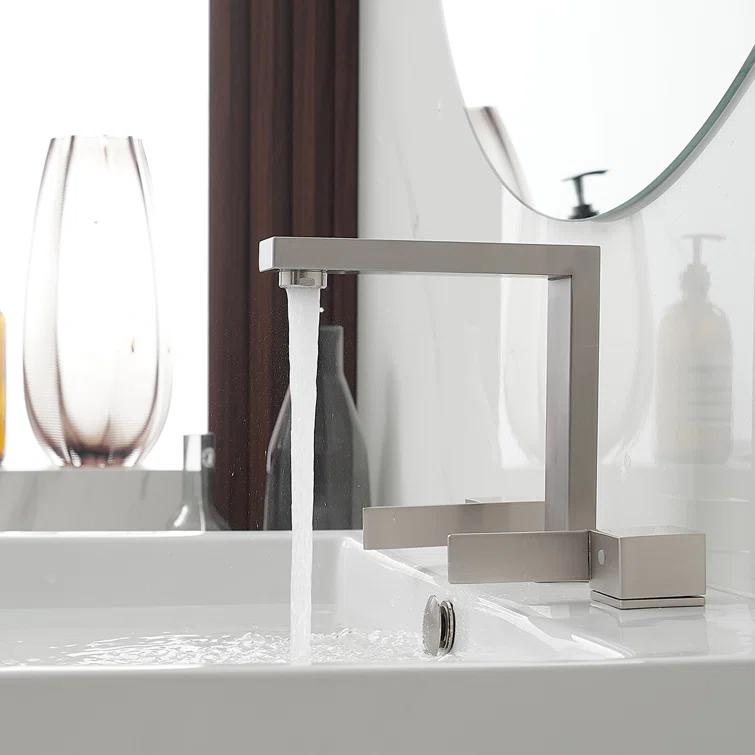 Widespread Single-handle Bathroom Faucet with Drain Assembly