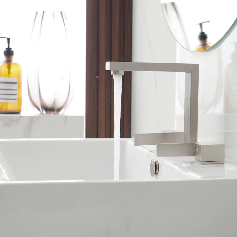 Widespread Single-handle Bathroom Faucet with Drain Assembly