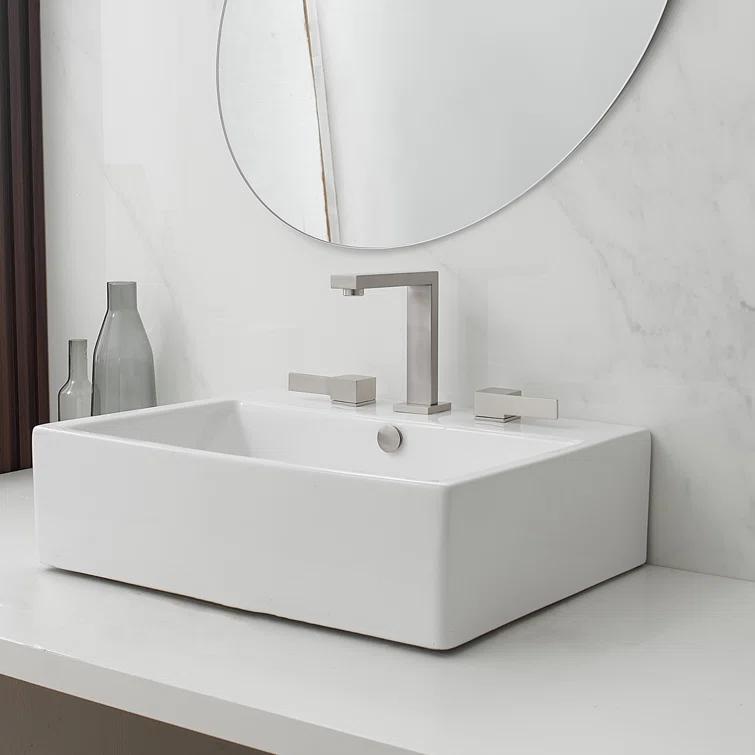 Widespread Single-handle Bathroom Faucet with Drain Assembly