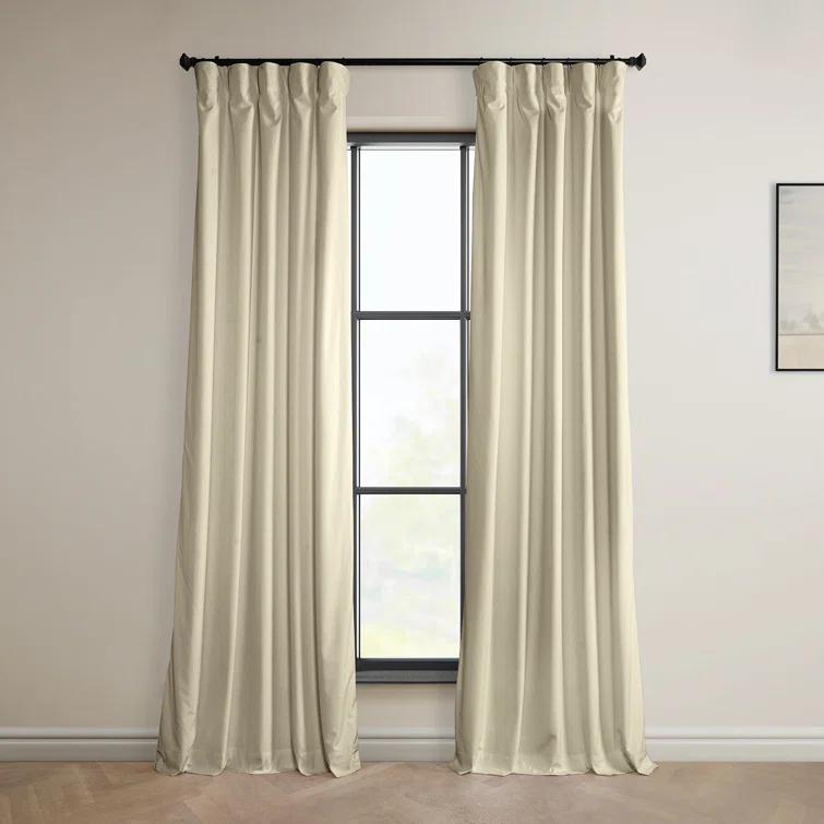 Loria Plush Velvet 100% Blackout Curtains For Bedroom, Living Room - Single Panel