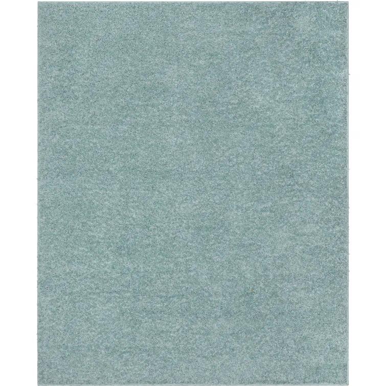 Papastamelos Basics Emerson Plain Textured Seafoam Green Shag Area Rug