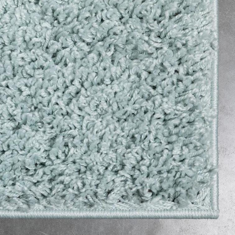 Papastamelos Basics Emerson Plain Textured Seafoam Green Shag Area Rug