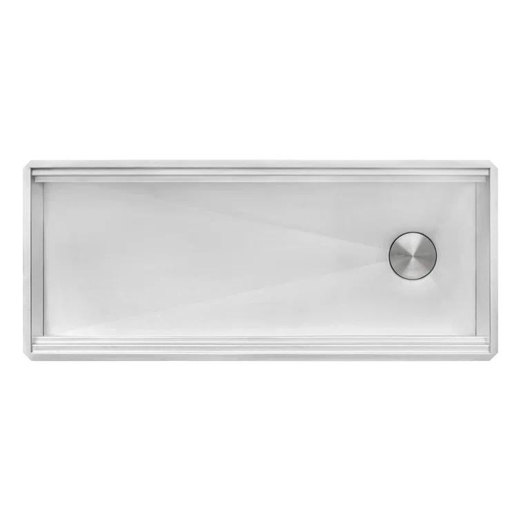 Ruvati 45-inch Workstation Two-Tiered Ledge Kitchen Sink Undermount 16 Gauge Stainless Steel