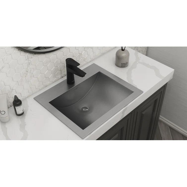 Ruvati 21 x 17 inch Drop-in Topmount Bathroom Sink Stainless Steel