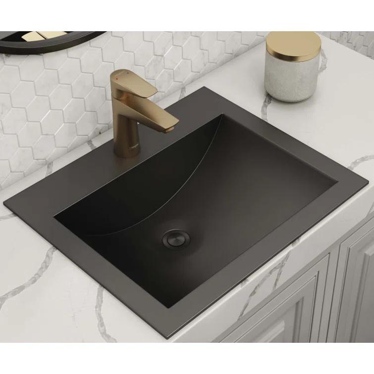 Ruvati 21 x 17 inch Drop-in Topmount Bathroom Sink Stainless Steel