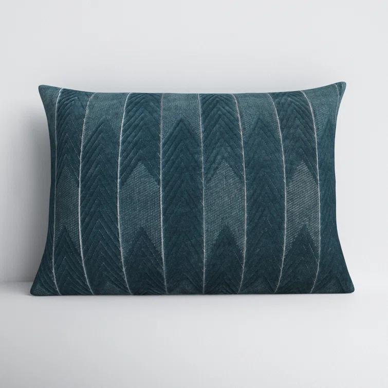 Floretta Embroidered Cotton Lumbar Throw Pillow