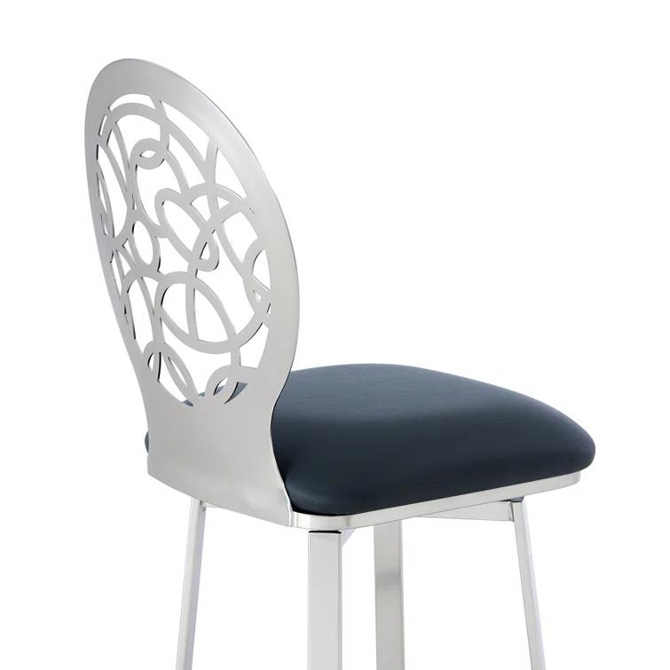 Swivel Upholstered Counter Stool with Metal Frame