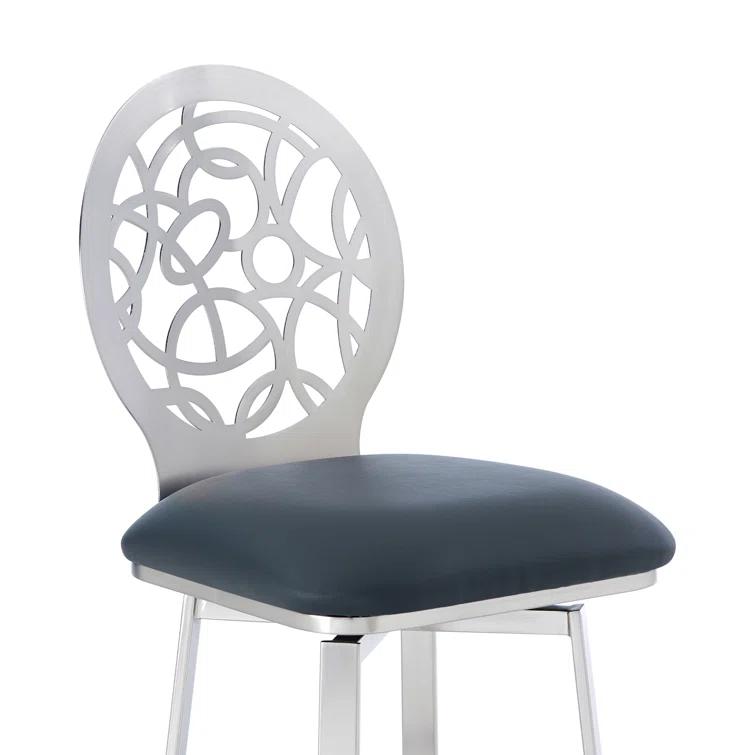 Swivel Upholstered Counter Stool with Metal Frame